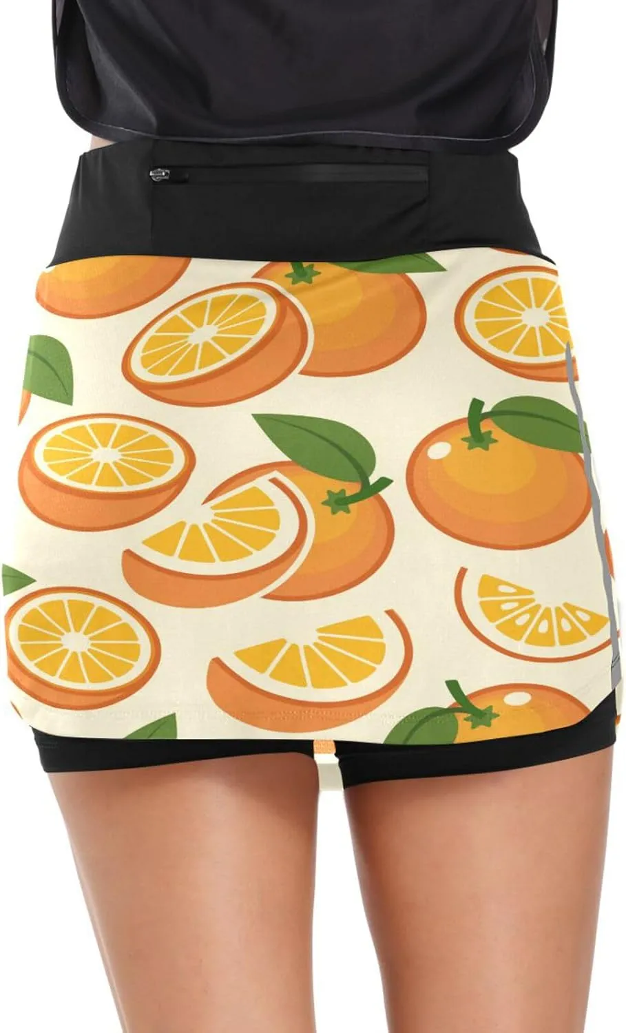 Orange Women's Tennis Skirt with Pocket High Waisted Golf Athletic Activewear Skorts