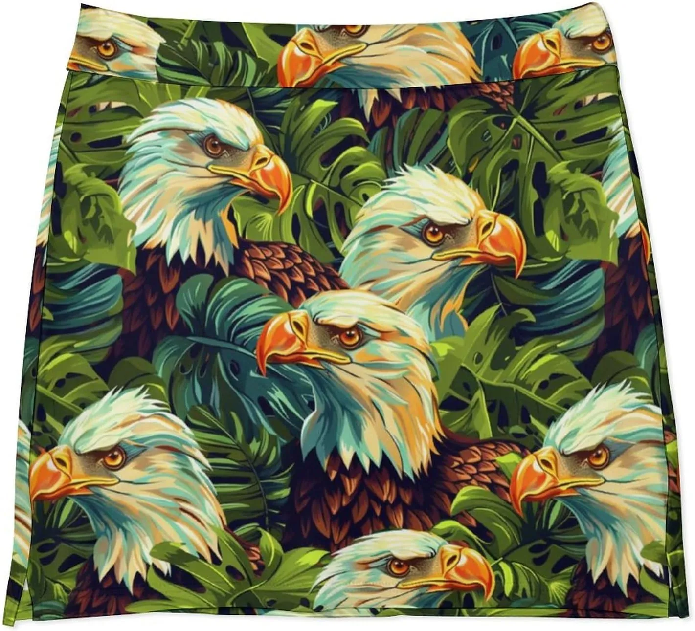 Owl Pattern Mini Pleated Skirts for Women Sexy Mini Skirt Short Cargo Skirt Skater A-line Pleated Skirt