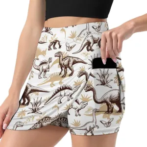 Owl Pattern Mini Pleated Skirts for Women Sexy Mini Skirt Short Cargo Skirt Skater A-line Pleated Skirt