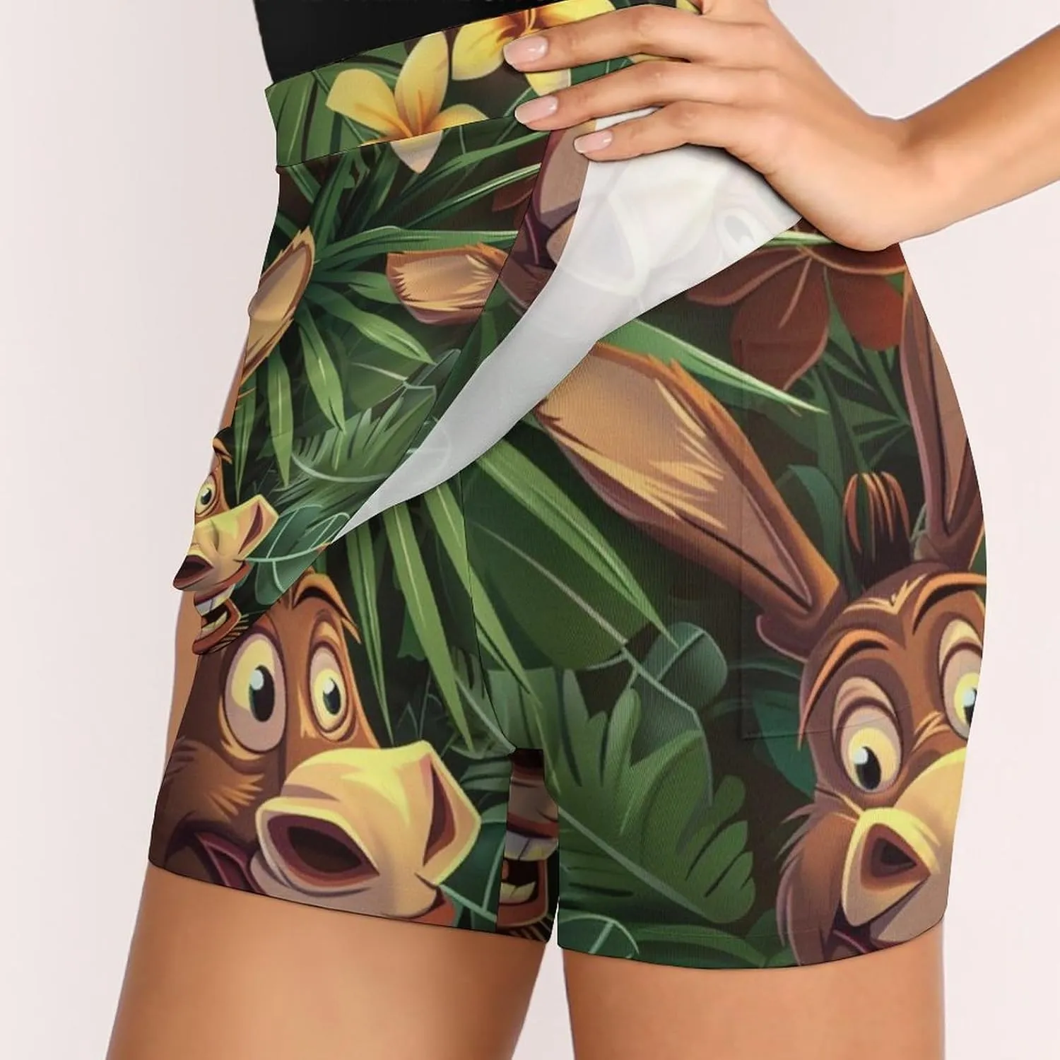Owl Pattern Mini Pleated Skirts for Women Sexy Mini Skirt Short Cargo Skirt Skater A-line Pleated Skirt