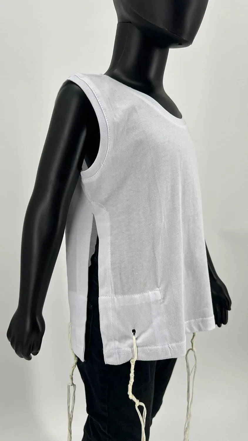 Pack of Boys Tzitzit T-Shirt Kosher Sephardic - Round Neck by Melechet Machshevet Judaica-100% Cotton Tallit Katan Undershirt