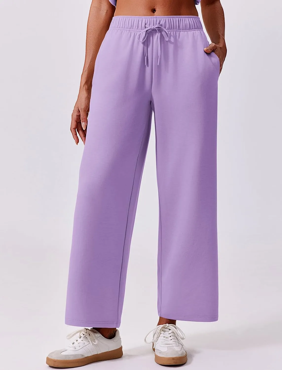PINSPARK 2 Piece Sets for Women Summer Lounge Set Cap Sleeves Sweatsuit Cropped Wide Leg Pants 2025 Matching Travel Tracksuit
