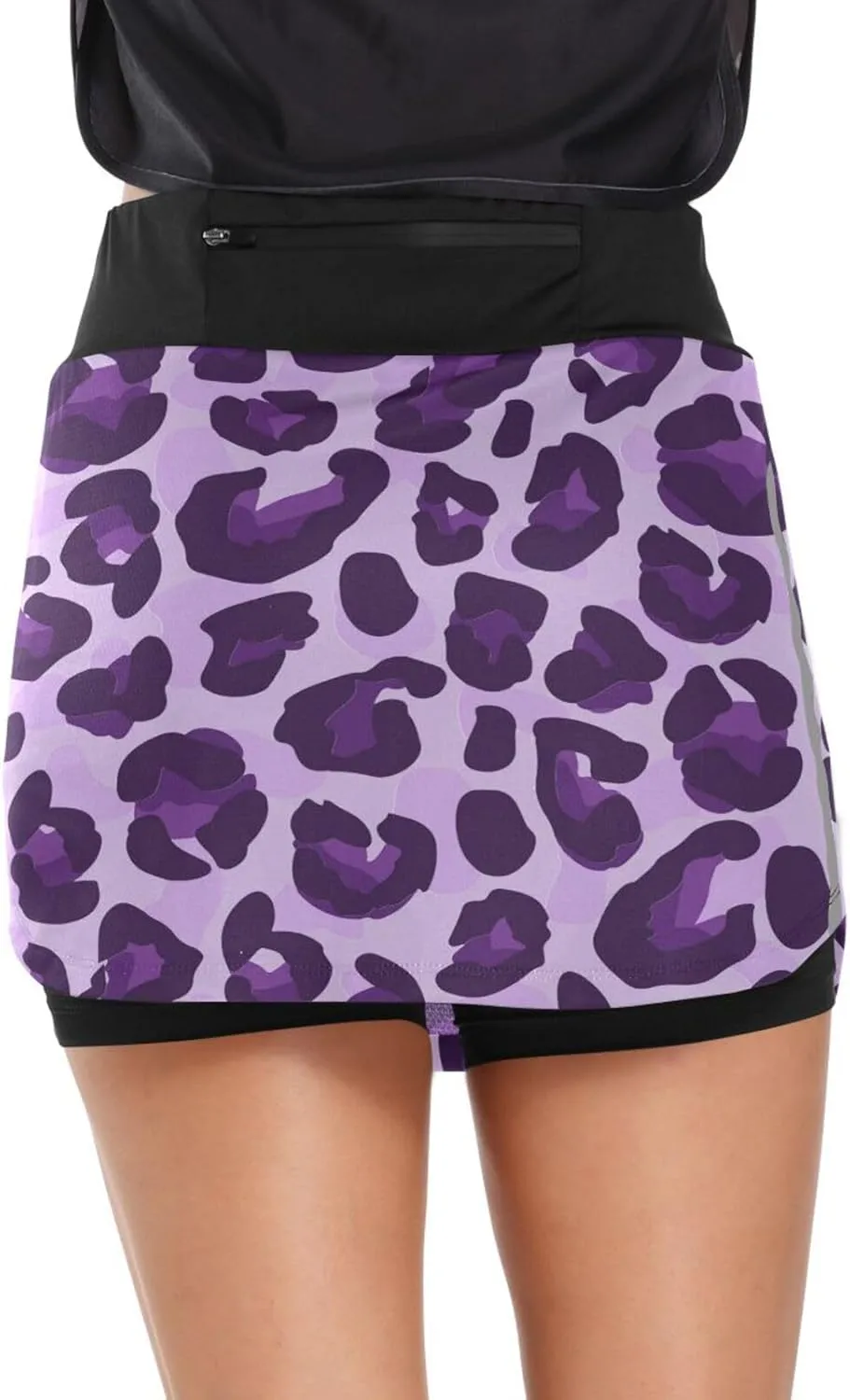 Purple Leopard Women's Tennis Skirt with Pocket High Waisted Golf Athletic Activewear Skorts