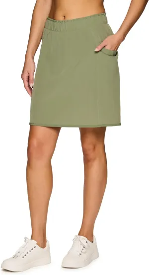 RBX Active Skort for Women, Longer Length Cargo-Style Quick Drying Hiking Tennis Skirt with Inner Compression Short