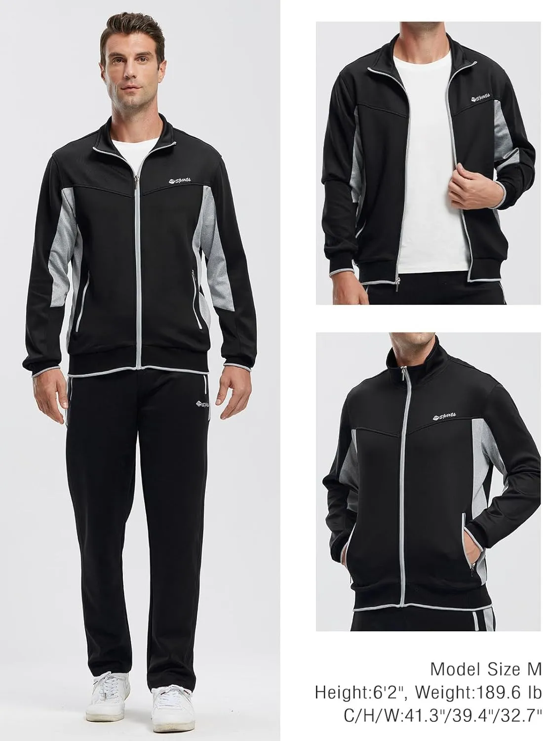 Rdruko Men's Tracksuit Sweatsuits 2 Piece Set Athletic Jogging Gym Activewear Sweat Track Suits Sets