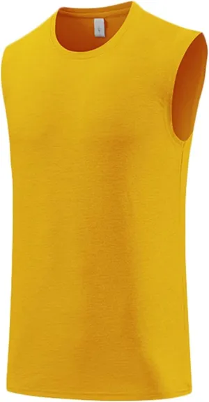 Rivccku Men's Gym Tank Tops Sleeveless Workout T-Shirts Quick Dry Athletic Shirts Running Vest