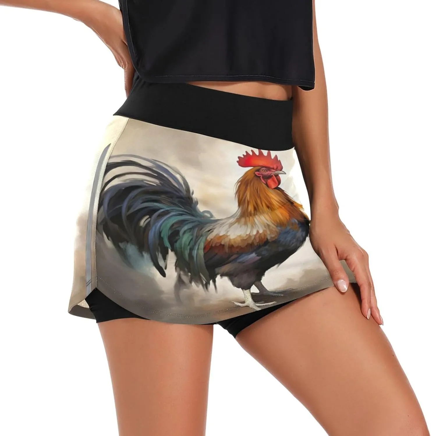 Rooster Women's Tennis Skirt with Pocket High Waisted Golf Athletic Activewear Skorts