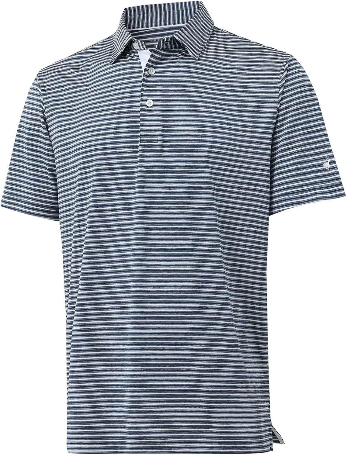 Rouen Golf Shirts for Men Moisture Wicking Lightweight Dry fit Performance Sports Stripe Collared Golf Polo Shirts for Men