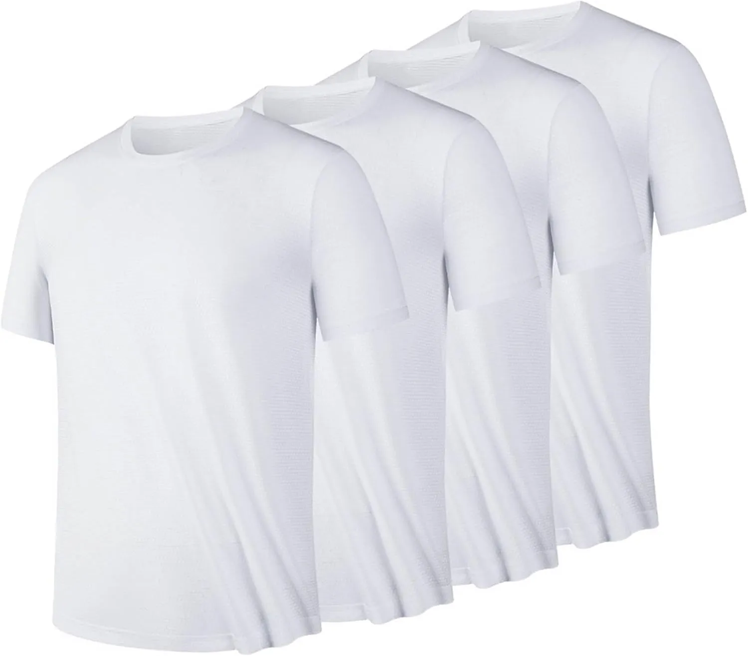 Shirts for Men 4 Pack Lightweight Workout Short Sleeve Crewneck Slim Fit T-Shirts Casual Quick Dry Running Gym Tee