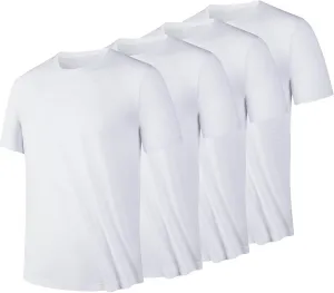Shirts for Men 4 Pack Lightweight Workout Short Sleeve Crewneck Slim Fit T-Shirts Casual Quick Dry Running Gym Tee