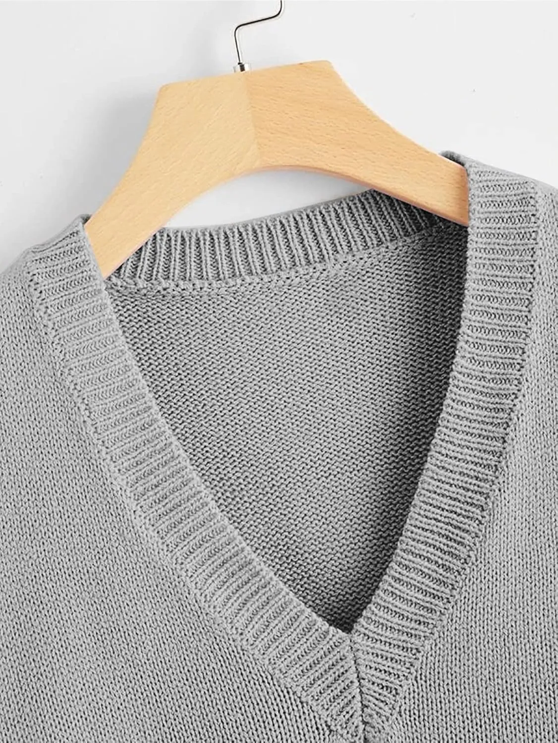 SOLY HUX Women's Sleeveless V Neck Sweater Vest Trendy Pullover Knitwear Tank Tops