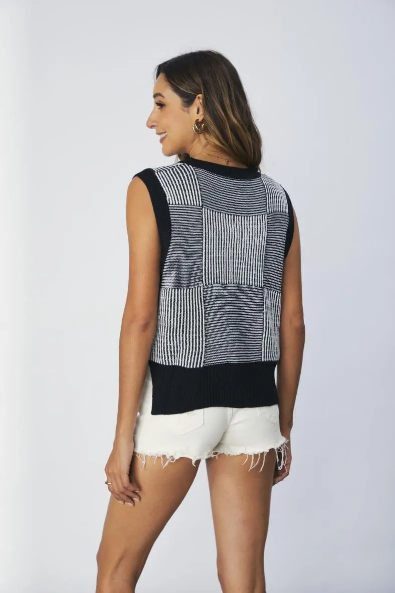 SOLY HUX Women's Sleeveless V Neck Sweater Vest Trendy Pullover Knitwear Tank Tops