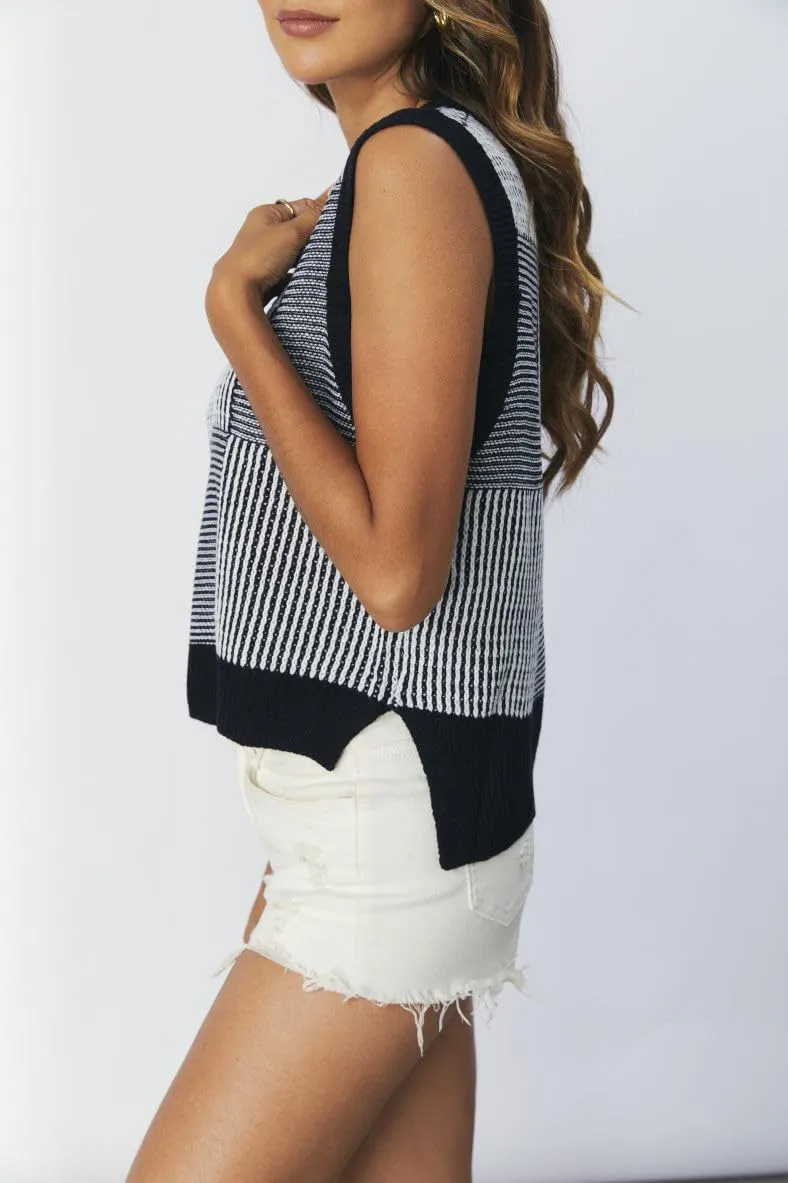 SOLY HUX Women's Sleeveless V Neck Sweater Vest Trendy Pullover Knitwear Tank Tops