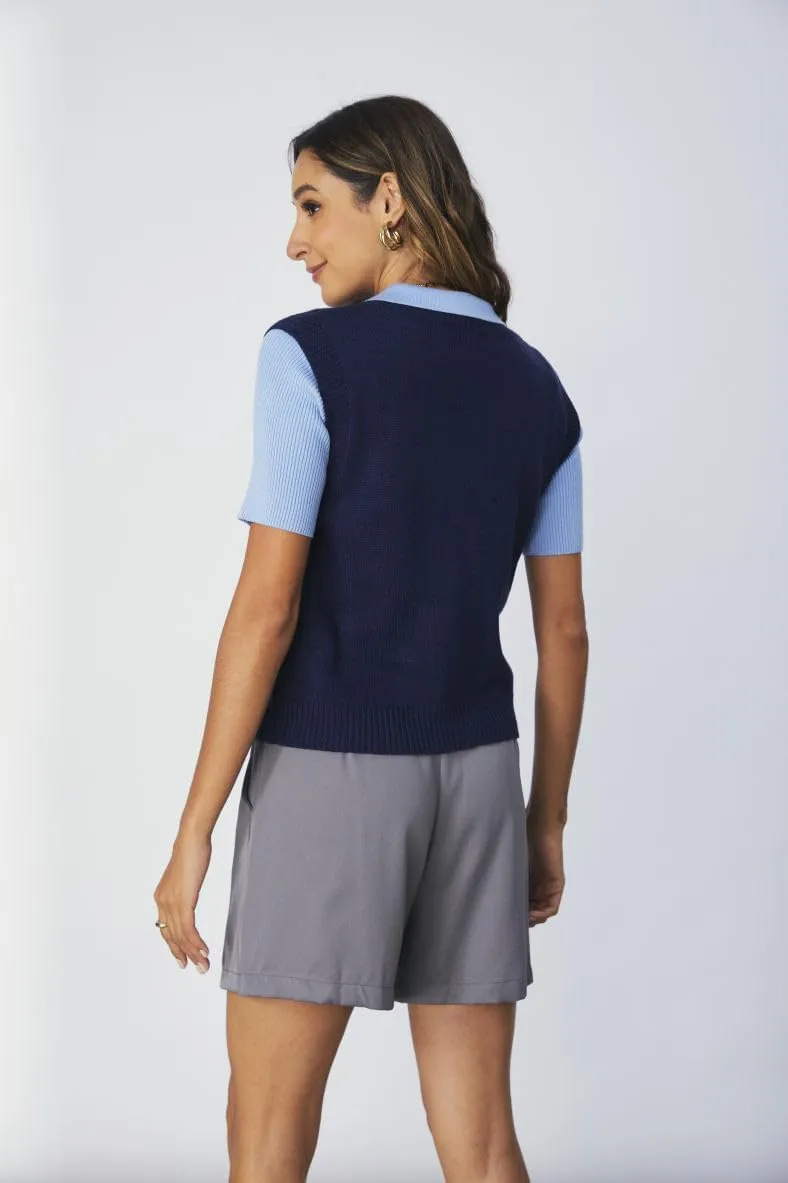 SOLY HUX Women's Sleeveless V Neck Sweater Vest Trendy Pullover Knitwear Tank Tops