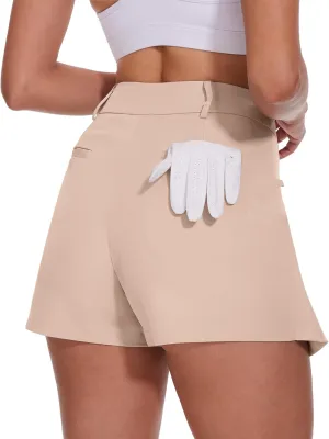 Soneven 15" Golf Shorts for Women with 2 Pockets High Waisted Athletic Skorts for Tennis Running