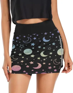Star Women's Tennis Skirt with Pocket High Waisted Golf Athletic Activewear Skorts