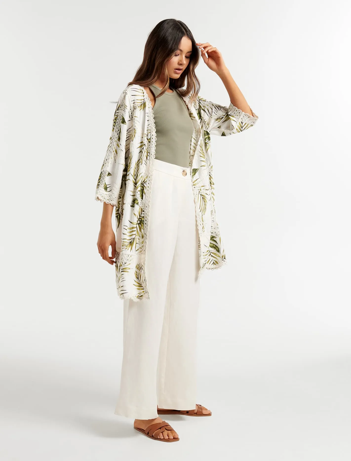 Trish Palm Mid Kimono