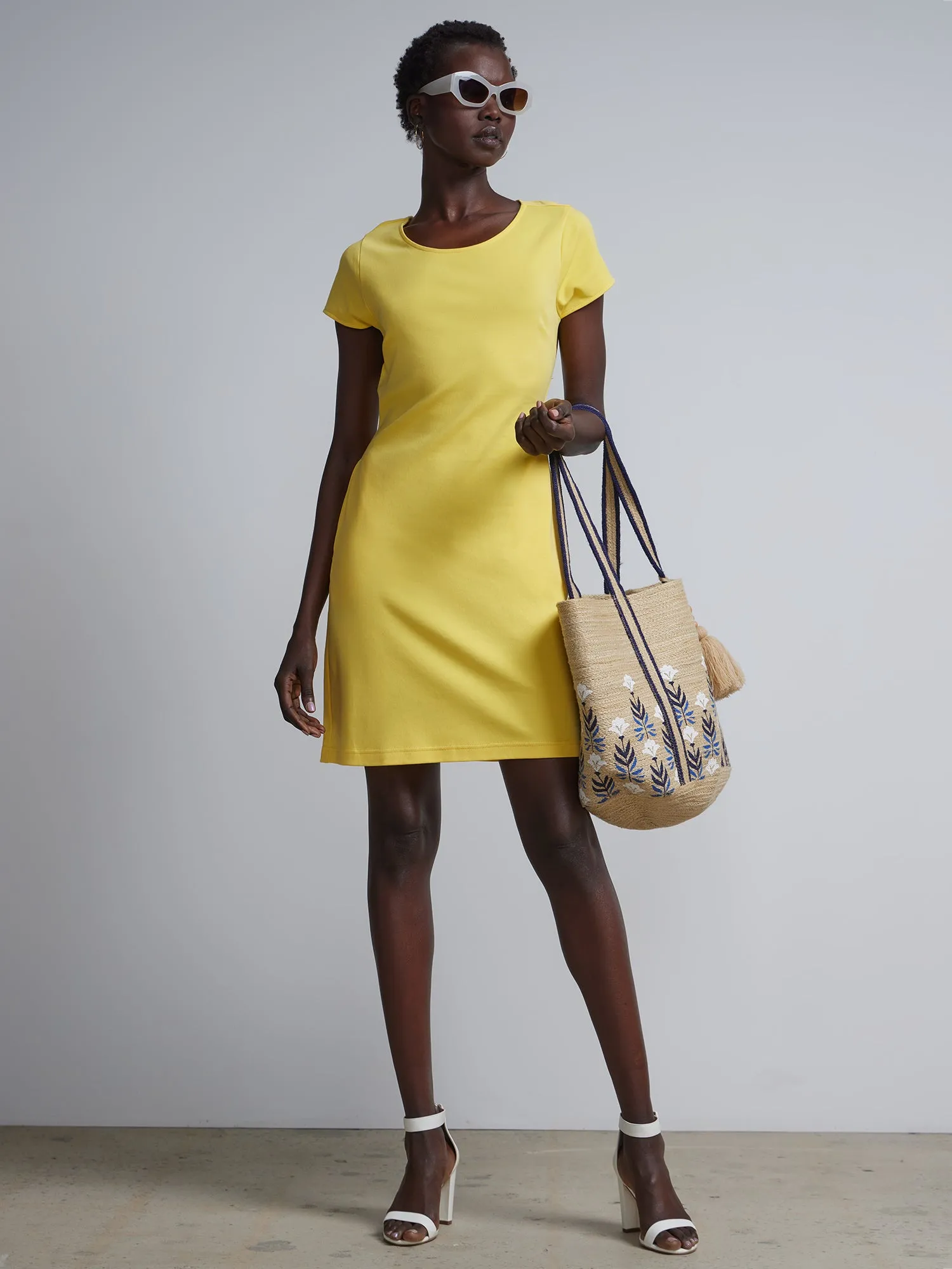 Twist-Back Shift Dress - City Knits
