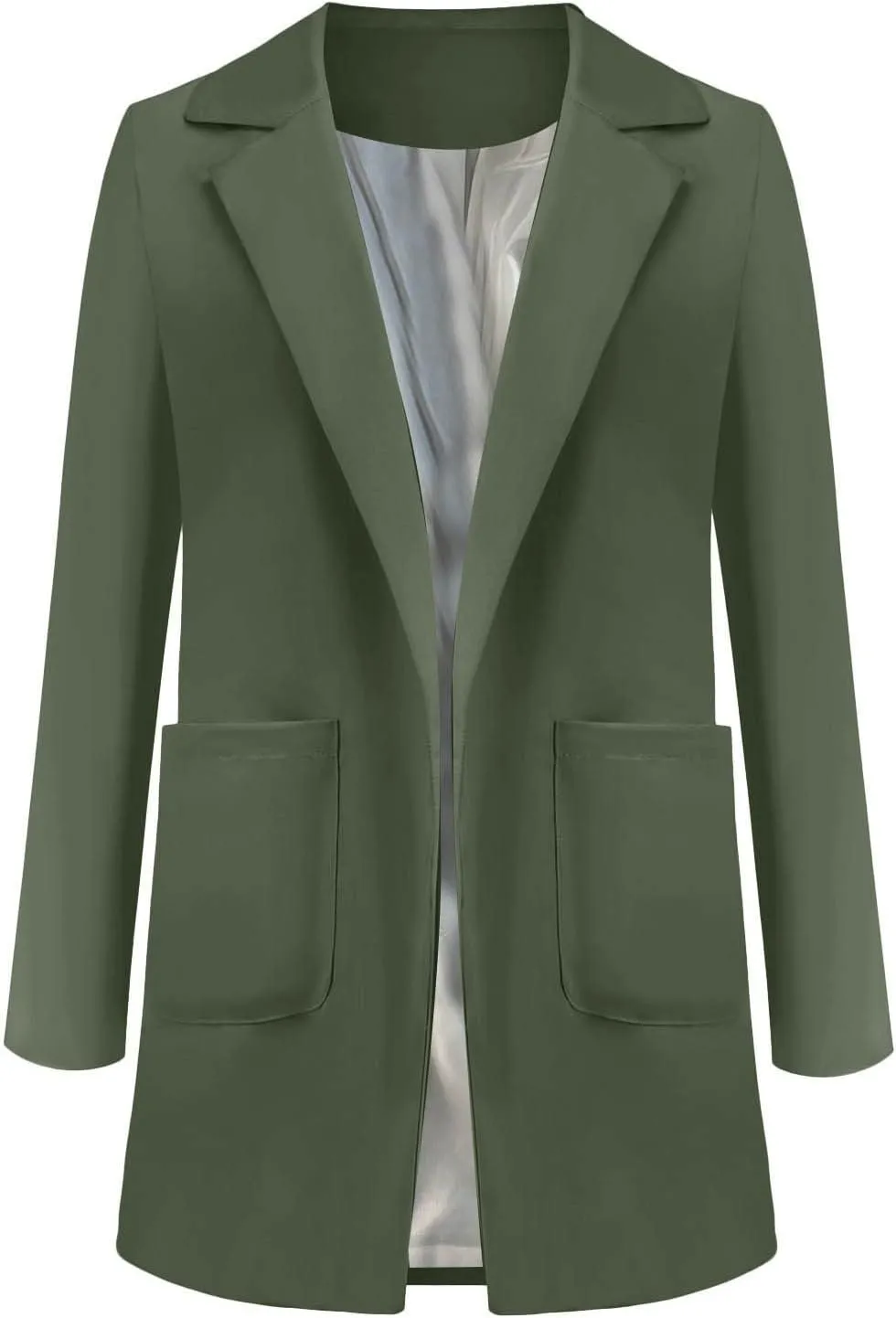 Womens Blazers Dressy Casual 2024 Spring Summer Work Office Jackets Long Sleeve Lapel Open Front Blazer with Pockets