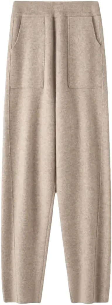 Women's Knitted Harem Pants Women's Casual Loose Pants Autumn and Winter Slimming Pants