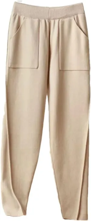 Women's Knitted Harem Pants Women's Casual Loose Pants Autumn and Winter Slimming Pants