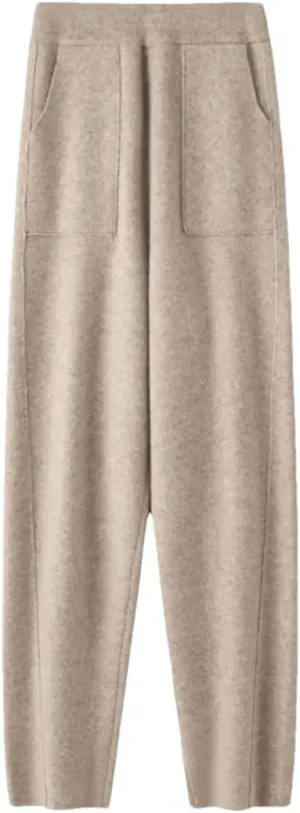 Women's Knitted Harem Pants Women's Casual Loose Pants Autumn and Winter Slimming Pants