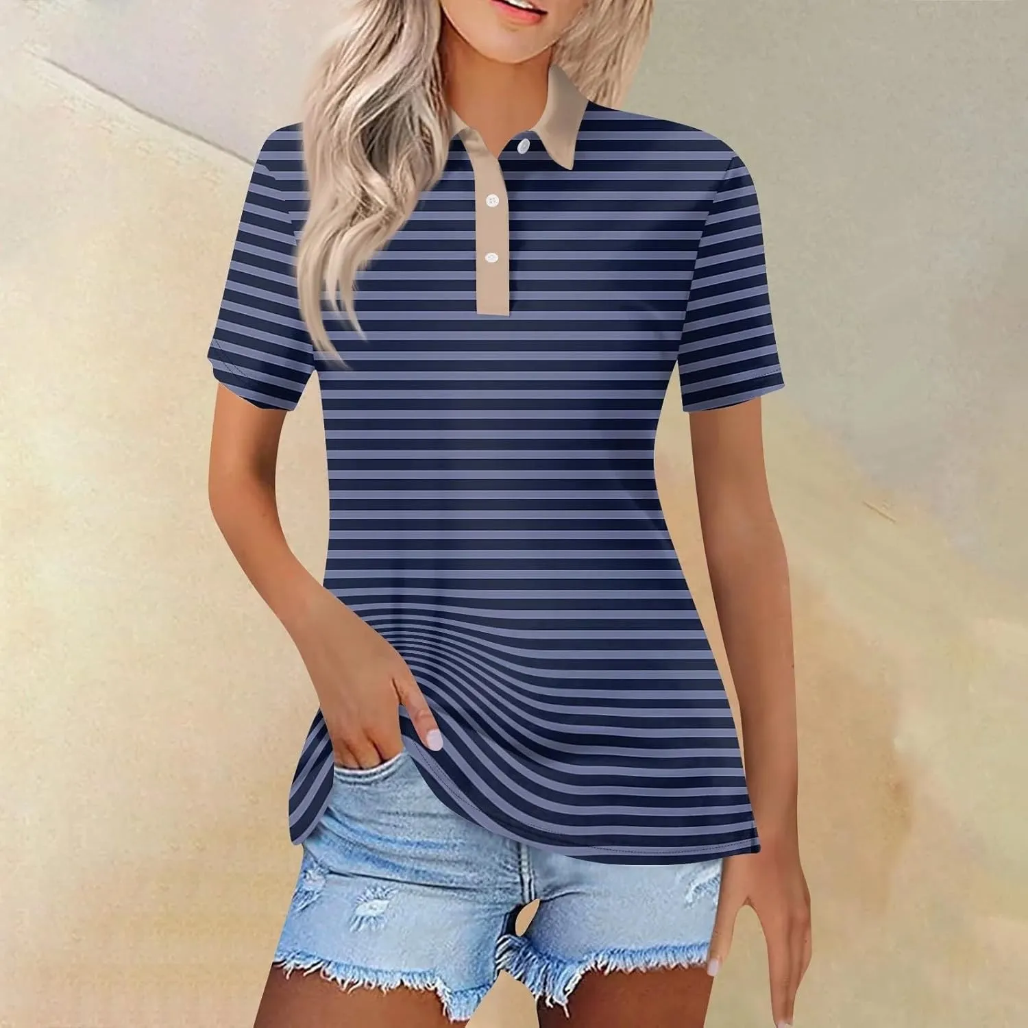 Women's Polo Shirts Casual Work Quick Dry Short Sleeve Collared Golf Shirt S-5XL