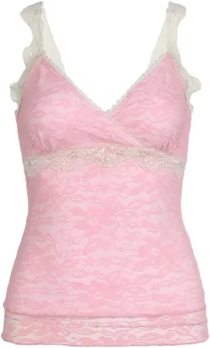 Women's Retro V-Neck Lace Patchwork Y2k Gothic Party Sleeveless Camisole
