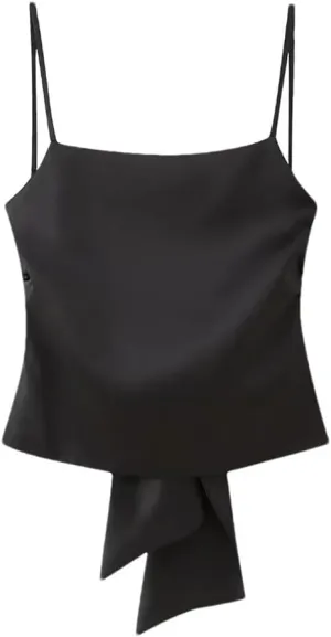 Women's Solid Color Casual Loose Bow Splicing Temperament Cami Sleeveless Camisole