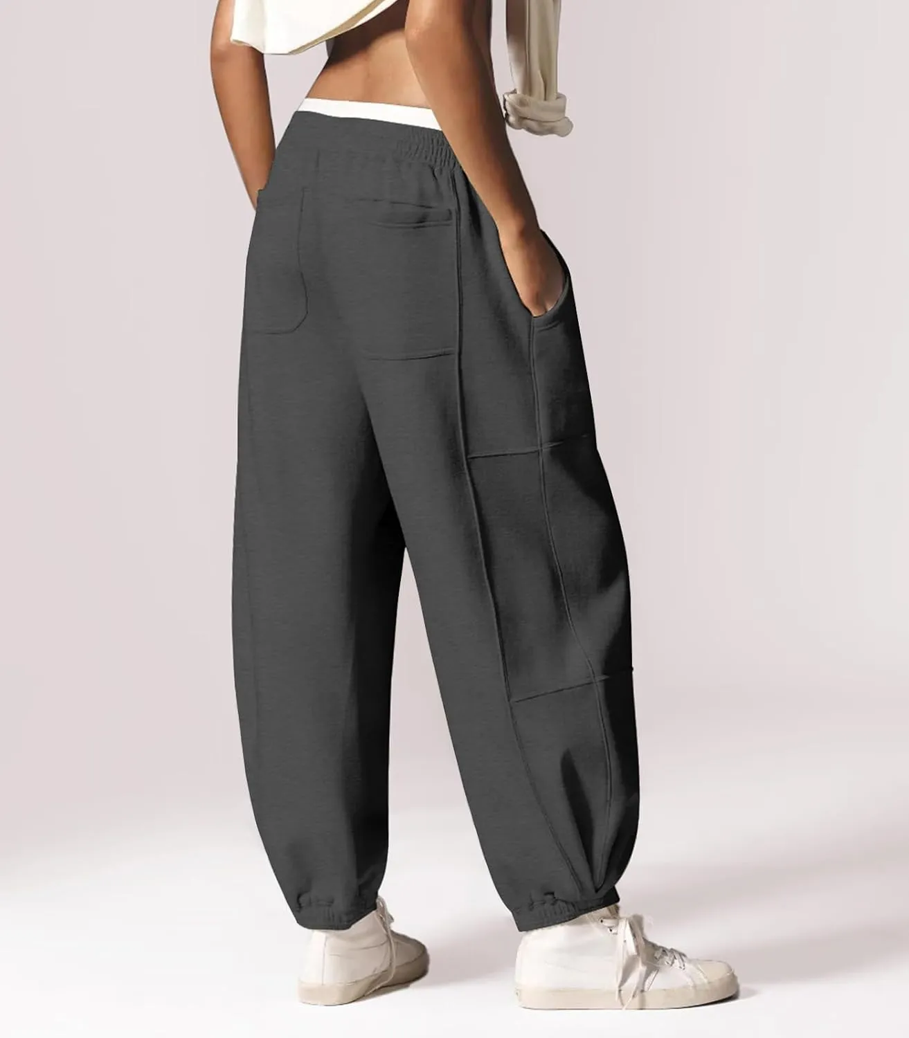 Womens Sweatpants Joggers with Pockets Baggy Cinch Bottom Sweatpant Loose Mid Rise Casual Workout Active Lounge Sweat Pant