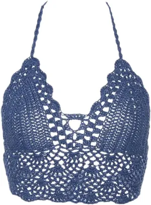 Women's V-Neck Mini Knitted Hollow Bohemian Cami Sleeveless Camisole