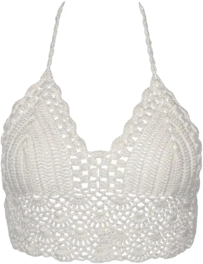 Women's V-Neck Mini Knitted Hollow Bohemian Cami Sleeveless Camisole