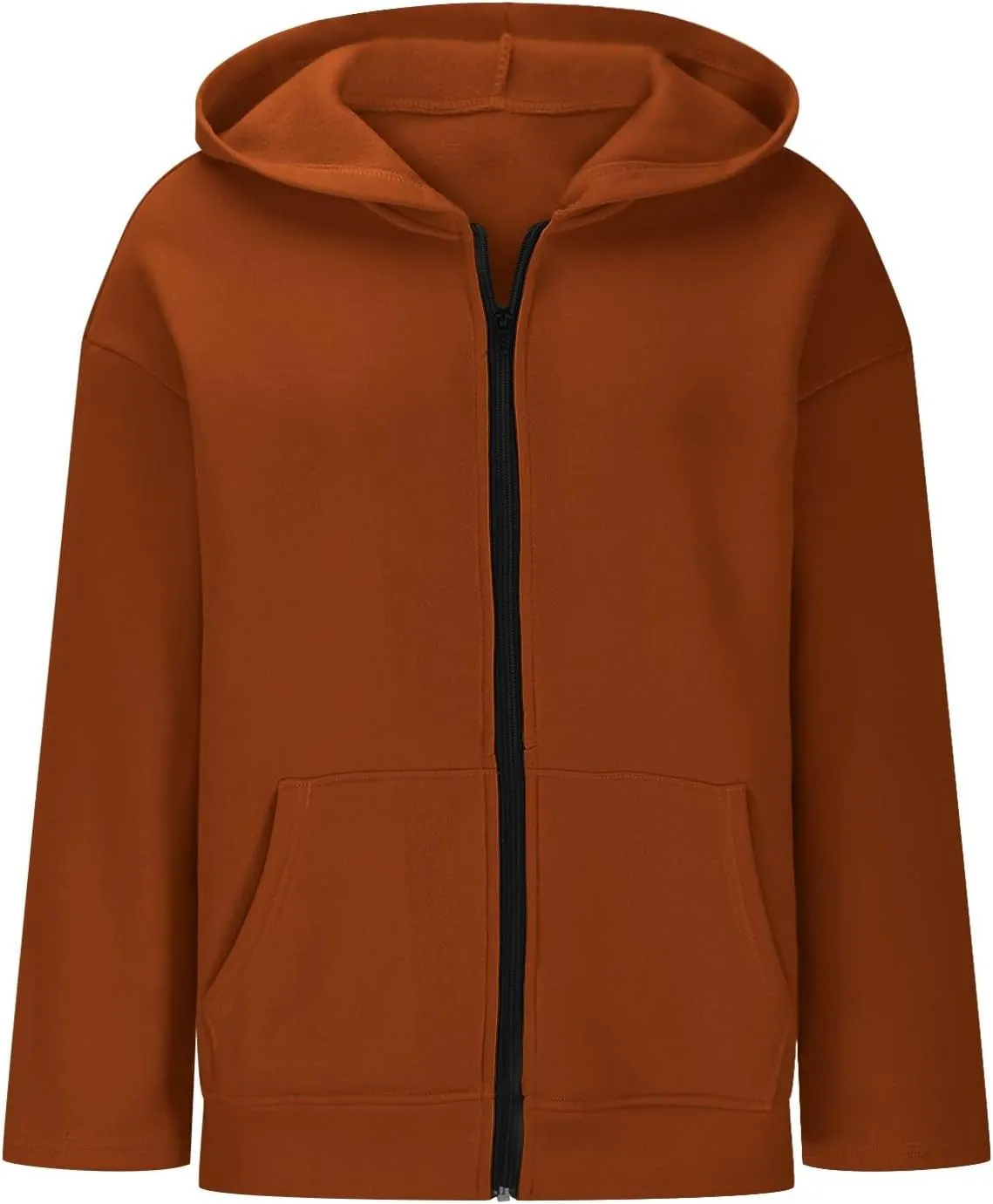 Womens Zipper Oversized Hoodies Winter Casual Sweatshirts Trendy Long Sleeve Fall Outfits with Pocket 2025 Clothes