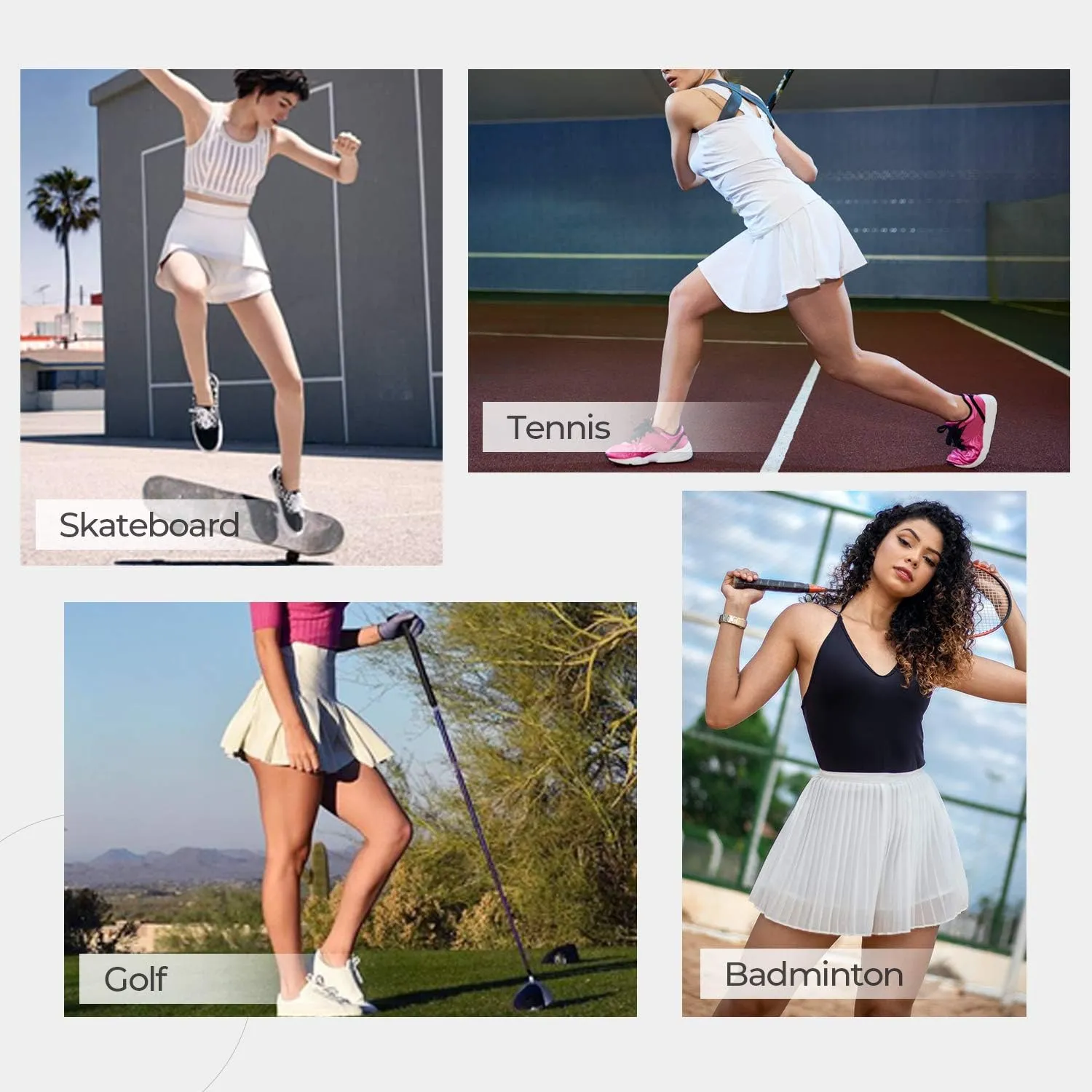 WOWENY Women's Athletic Tennis Skorts Skirts for Women Running Golf Skort with Pockets