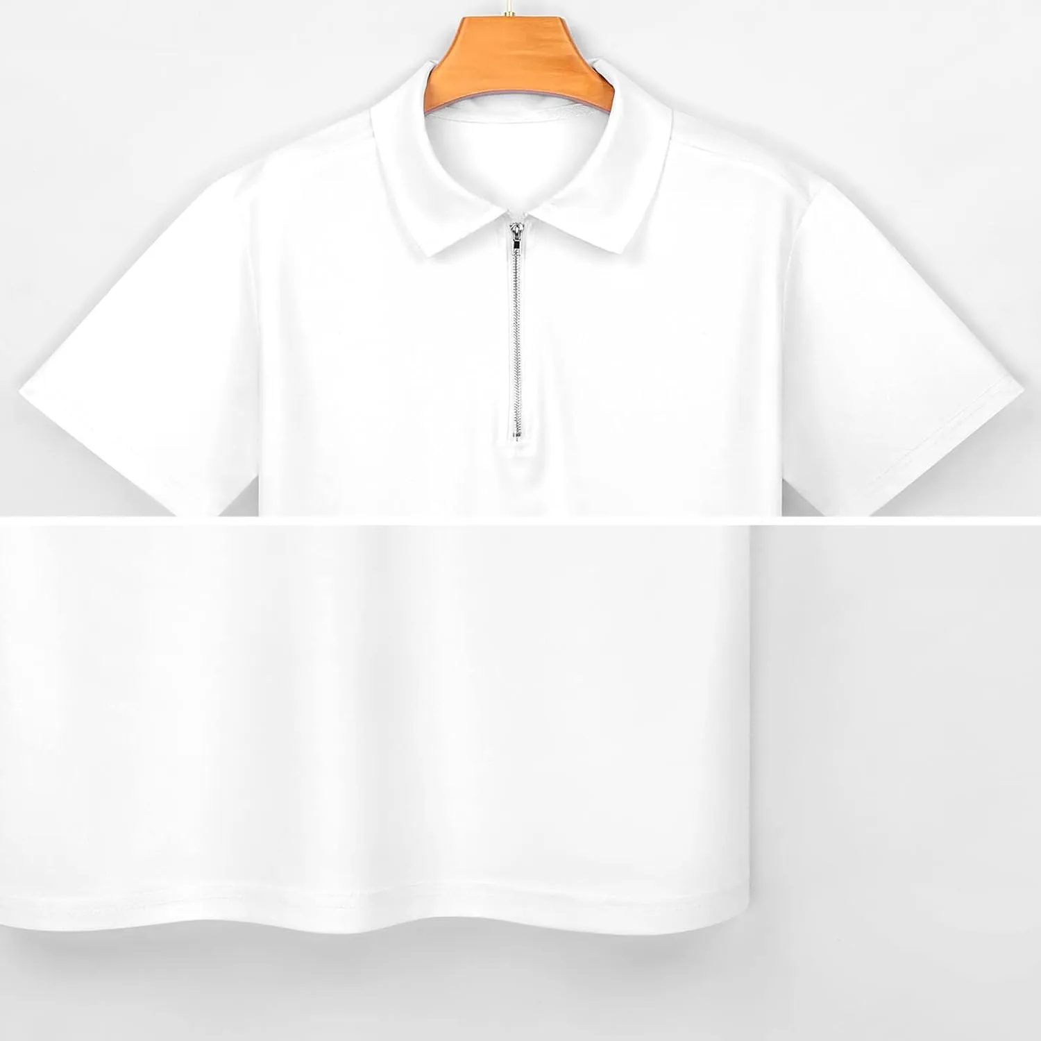 Wrestling Casual Polo Shirts for Men Short Sleeve Zippered Tops Slim Fit Sports T-Shirt