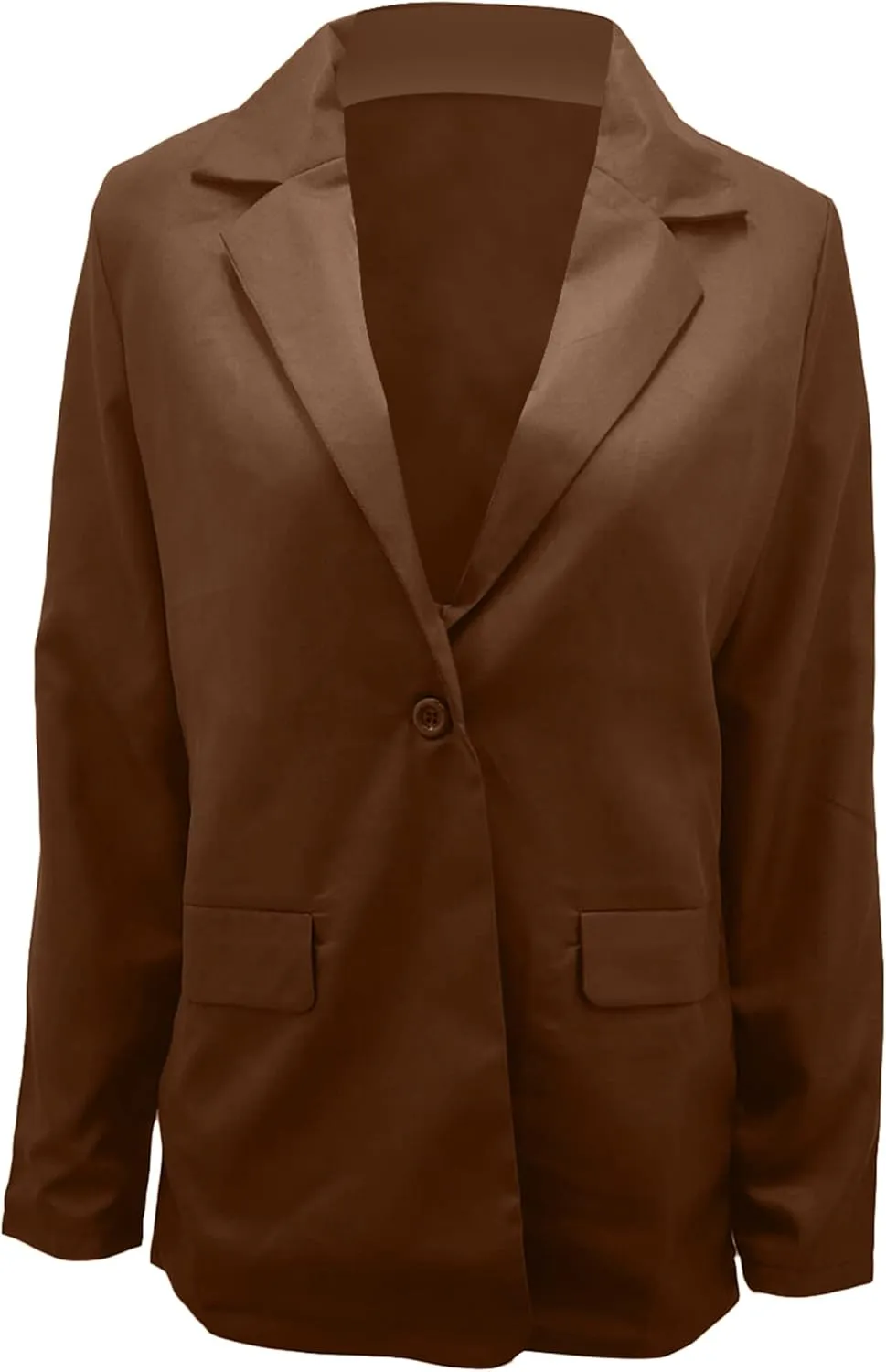YMING Womens Casual Lapel Long Sleeve Blazer Open Front Work Jackets Button Solid Color Office Cardigan with Pockets
