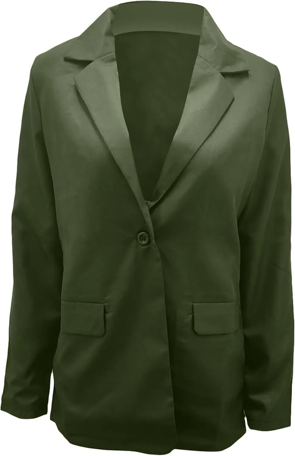 YMING Womens Casual Lapel Long Sleeve Blazer Open Front Work Jackets Button Solid Color Office Cardigan with Pockets