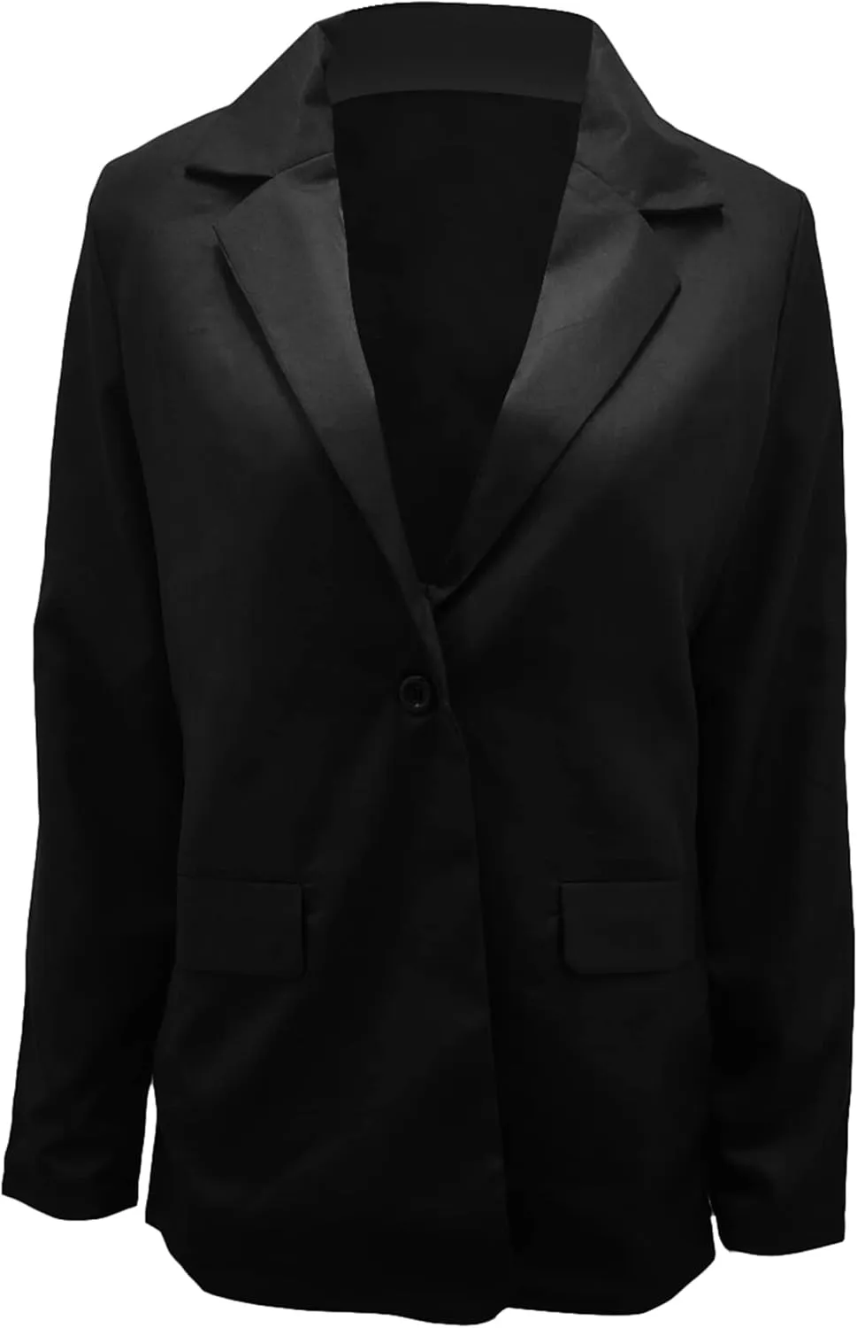 YMING Womens Casual Lapel Long Sleeve Blazer Open Front Work Jackets Button Solid Color Office Cardigan with Pockets
